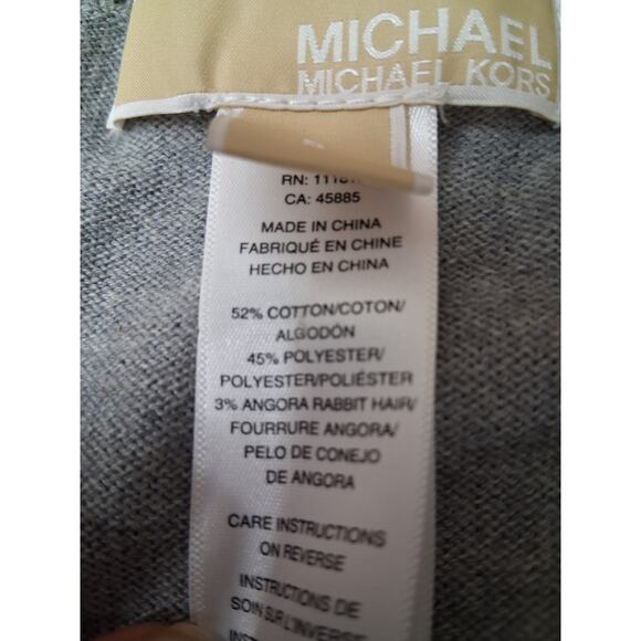 Michael Kors Angora Blend Heather Grey V-Neck Belted Sweater Poncho Caftan SM M - Picture 7 of 16